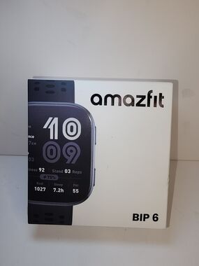 Amazfit Bip 6 Smart Watch Black Silicone Band Bluetooth Fitness Tracker Zepp OS